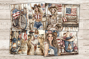 4th of July Junk Journal Pages, a Person Illustration by GlamArtZhanna (Thumbnail 7 of 10)