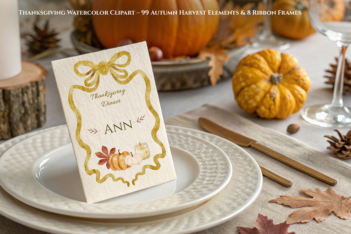 Thanksgiving Watercolor Clipart, an Object Illustration by Kattypainting (Photo 2 of 5)