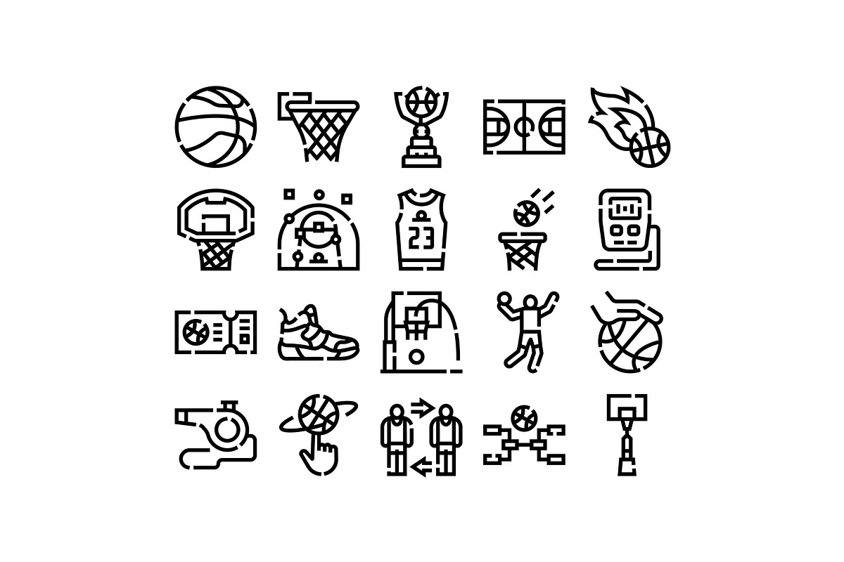 Basketball sport game icons and, an Object Graphic by pikepicture (Photo 1 of 3)