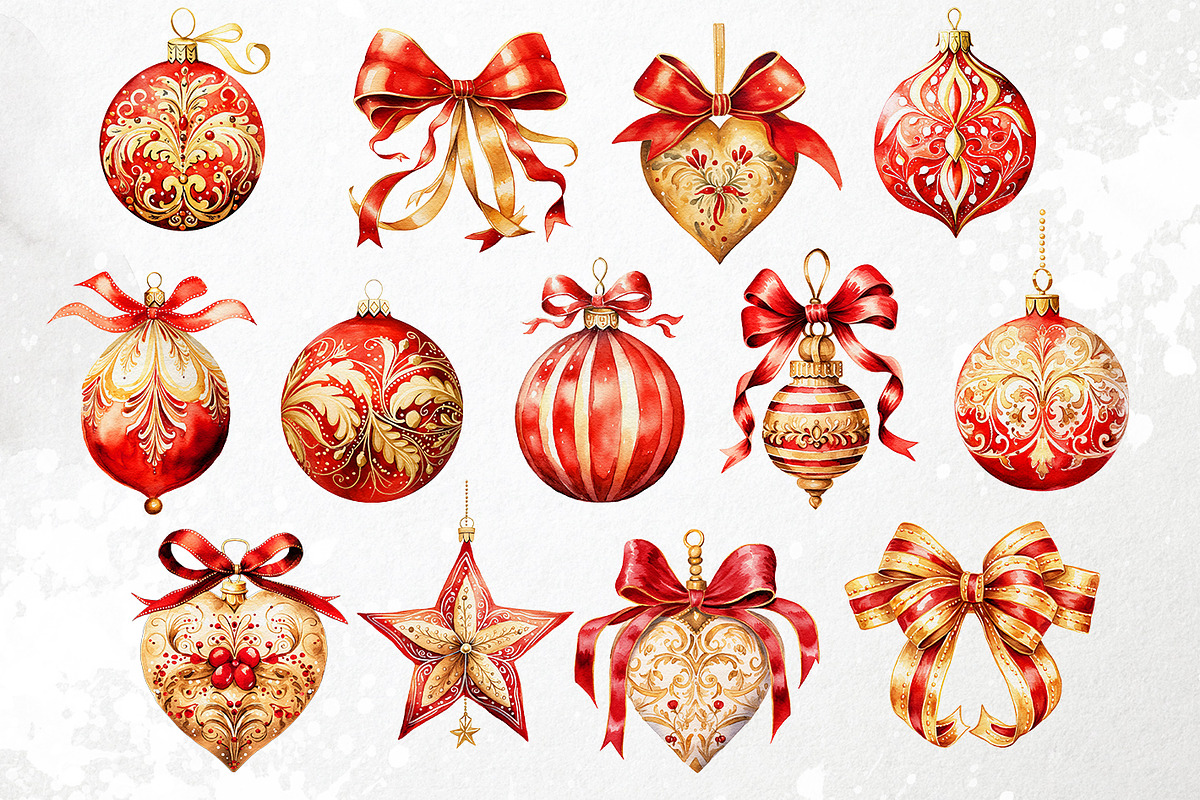 Christmas watercolor baubles - PNG, an Object Graphic by PixelJungle (Photo 4 of 4)