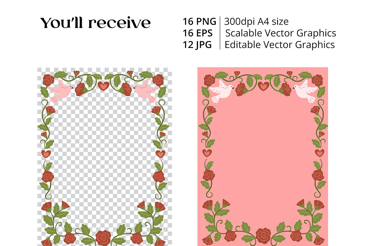 Seasonal Floral Frames & Borders Set, a Seasonal Illustration by CreativeChristiana (Photo 3 of 6)