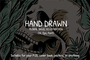 Floral skull vector illustration