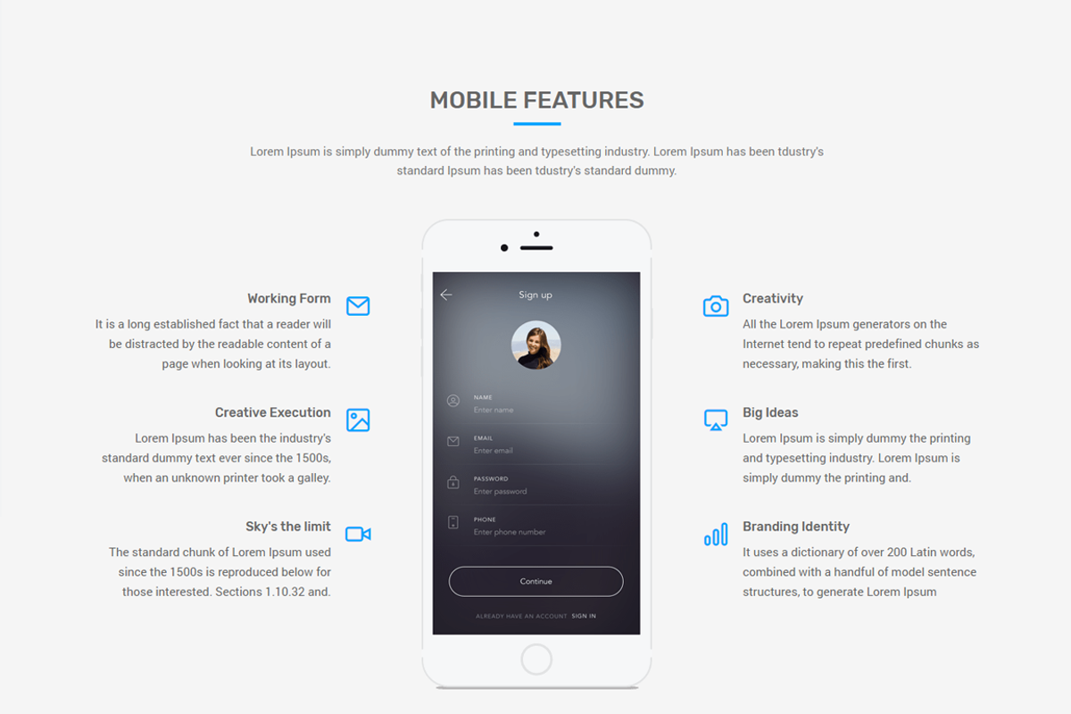 Skylia - Responsive App Landing, a Bootstrap Template by Pichforest Studio (Photo 2 of 5)