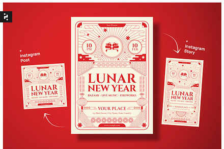 Chinese Lunar New Year Flyer, a Flyer Template by Neermana