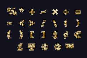 Smart Steel Gold Bitmap Font