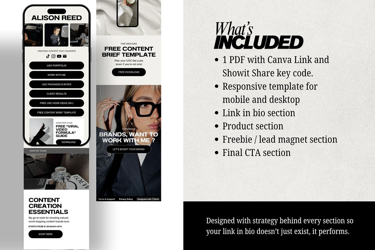 Instagram Link in Bio Template UGC, a Landing Page Template by Digital&Chic (Photo 4 of 7)