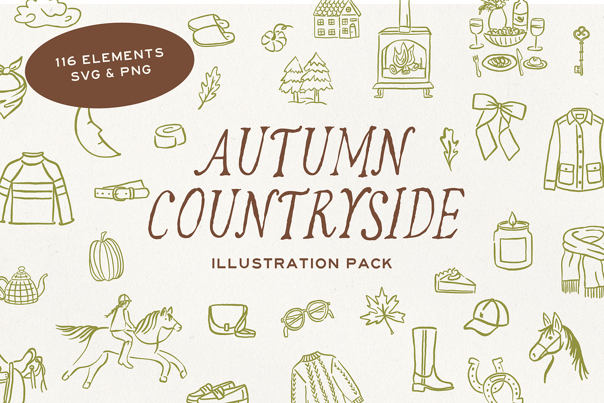 Autumn Countryside Illustration Pack, an Illustration by Claire Emery Designs (Photo 1 of 6)