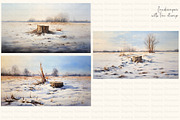 Watercolor Snowy Owls and Landscapes, an Animal Illustration by Dazzling Art Boutique (Thumbnail 9 of 11)