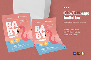 Cute Flamengo Baby Shower Invitation