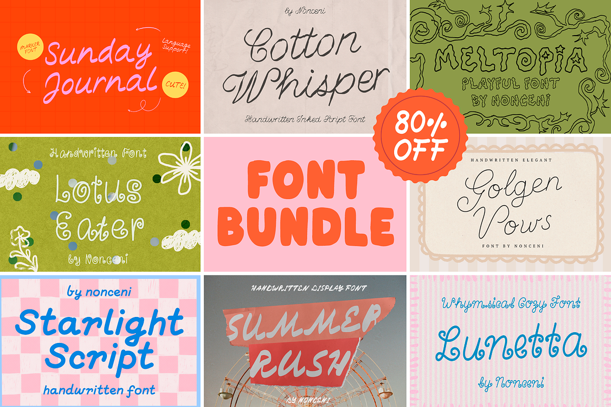 Ultimate Handcrafted Font Bundle, a Handwritten Font by Nonceni (Photo 1 of 16)