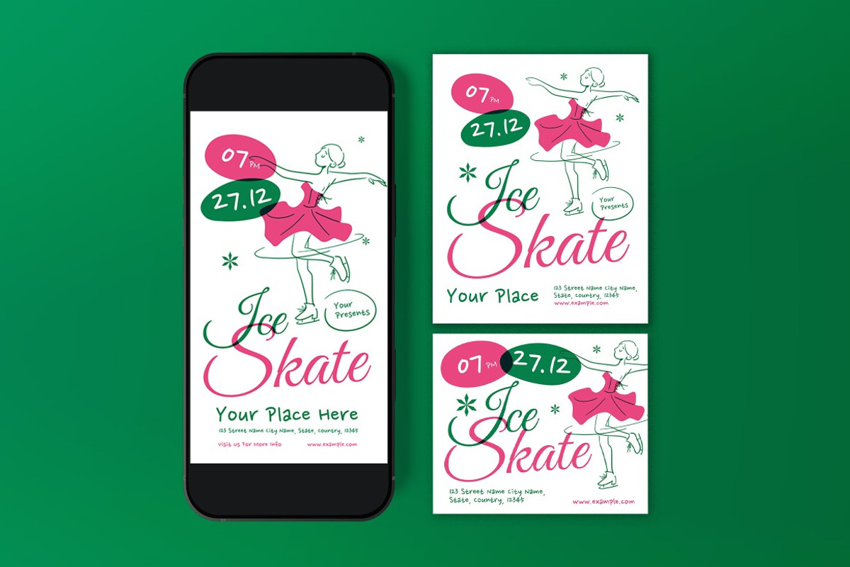 Ice Skating Flyer, a Flyer Template by graphicook (Photo 3 of 3)
