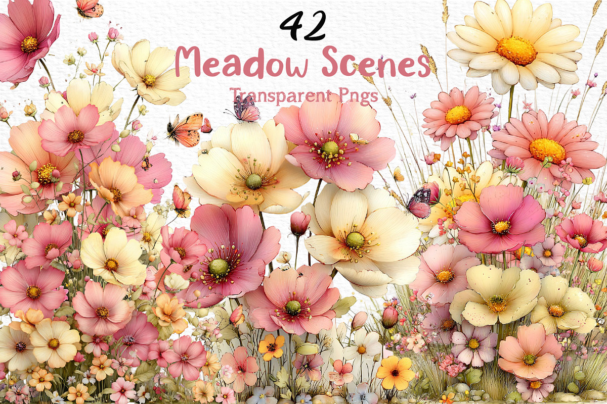 Whimsical Meadow Scenes Clipart, an Illustration by Craft Nest (Photo 1 of 12)