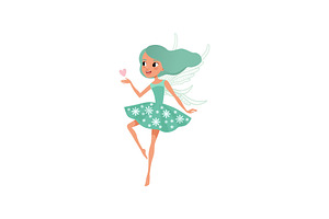 Cartoon Fairy Character. Beautiful