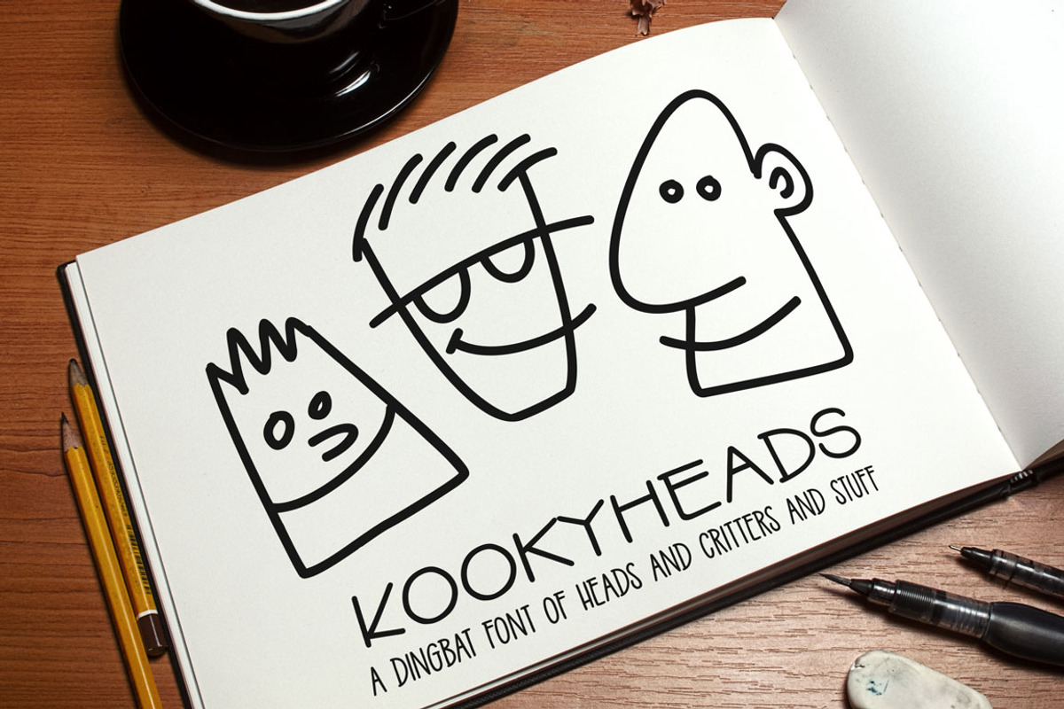 Kookyheads - a dingbat doodle font!