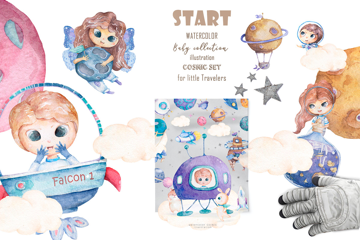 Cosmic Adventure Watercolor Set, an Education Illustration by Ann Art Houze (Photo 2 of 12)