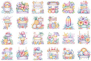 Whimsical Summer Wooden Sing Clipart, an Illustration by designcity5 (Thumbnail 2 of 5)