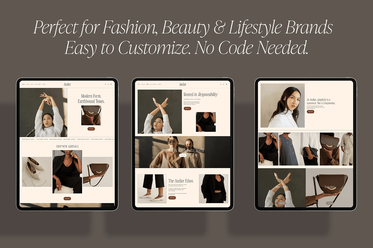 Modern Shopify Theme, a Shopify Template by Asha Glenn Design Studio (Photo 4 of 9)