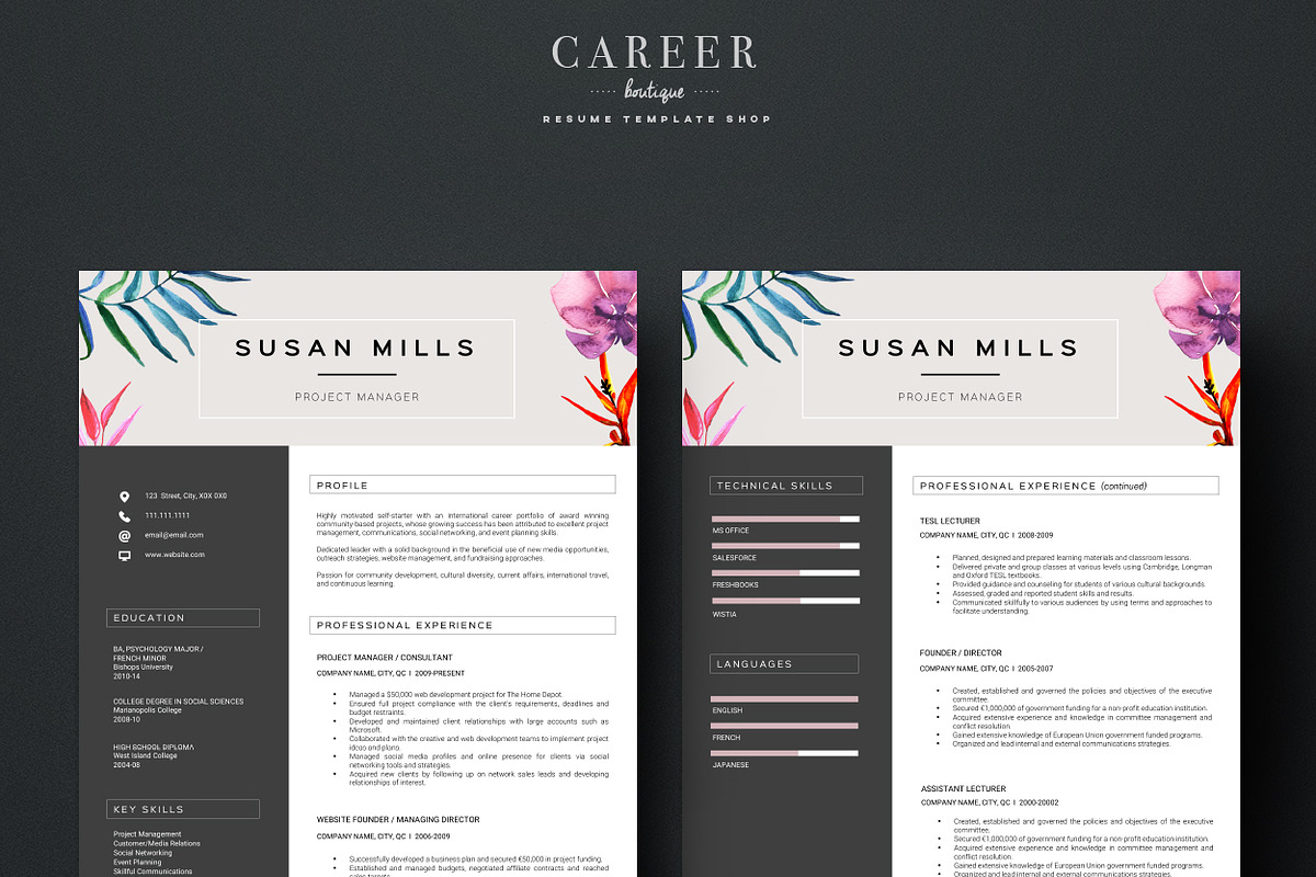 Modern Resume & CoverLetter Template, a Resume Template by careerboutique (Photo 5 of 6)