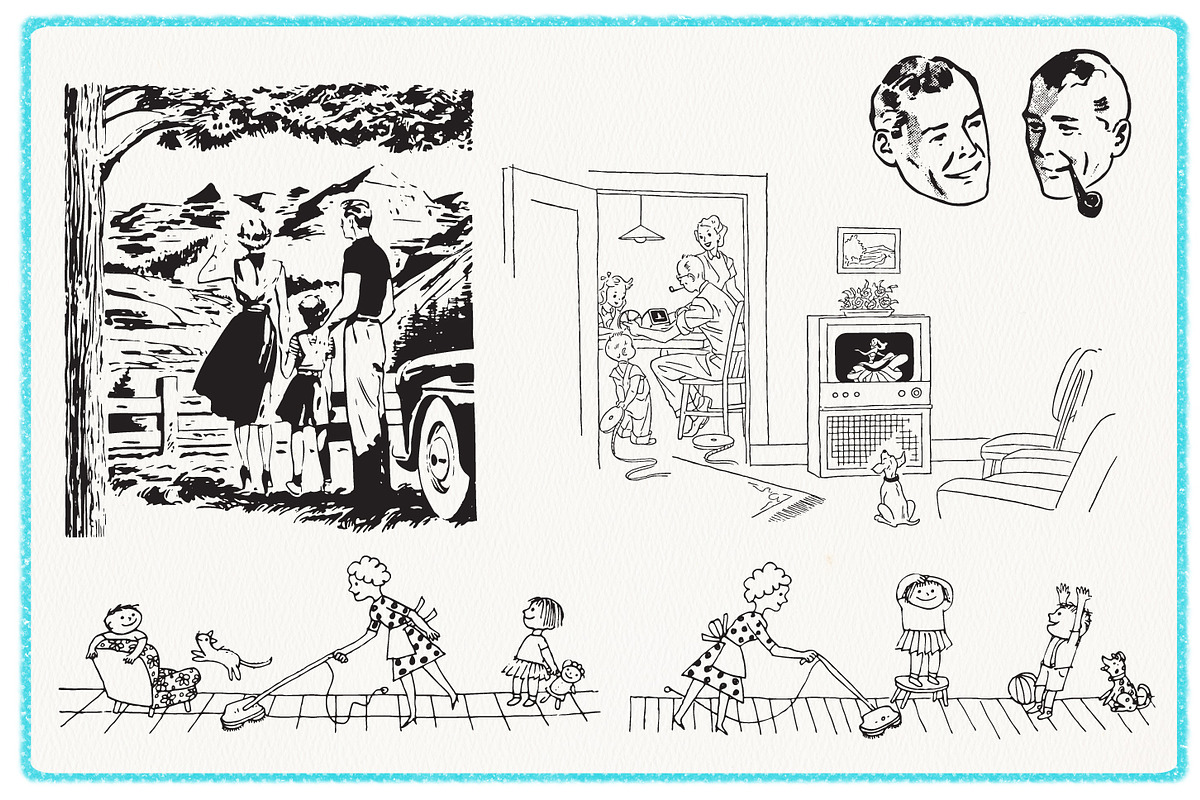 28 Authentic Retro 1950s Vectors, a Person Illustration by Piddix Archives (Photo 3 of 5)