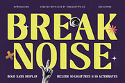 Break Noise Bold Sans Display, a Sans Serif Font by timelesstype.co (Thumbnail 1 of 20)