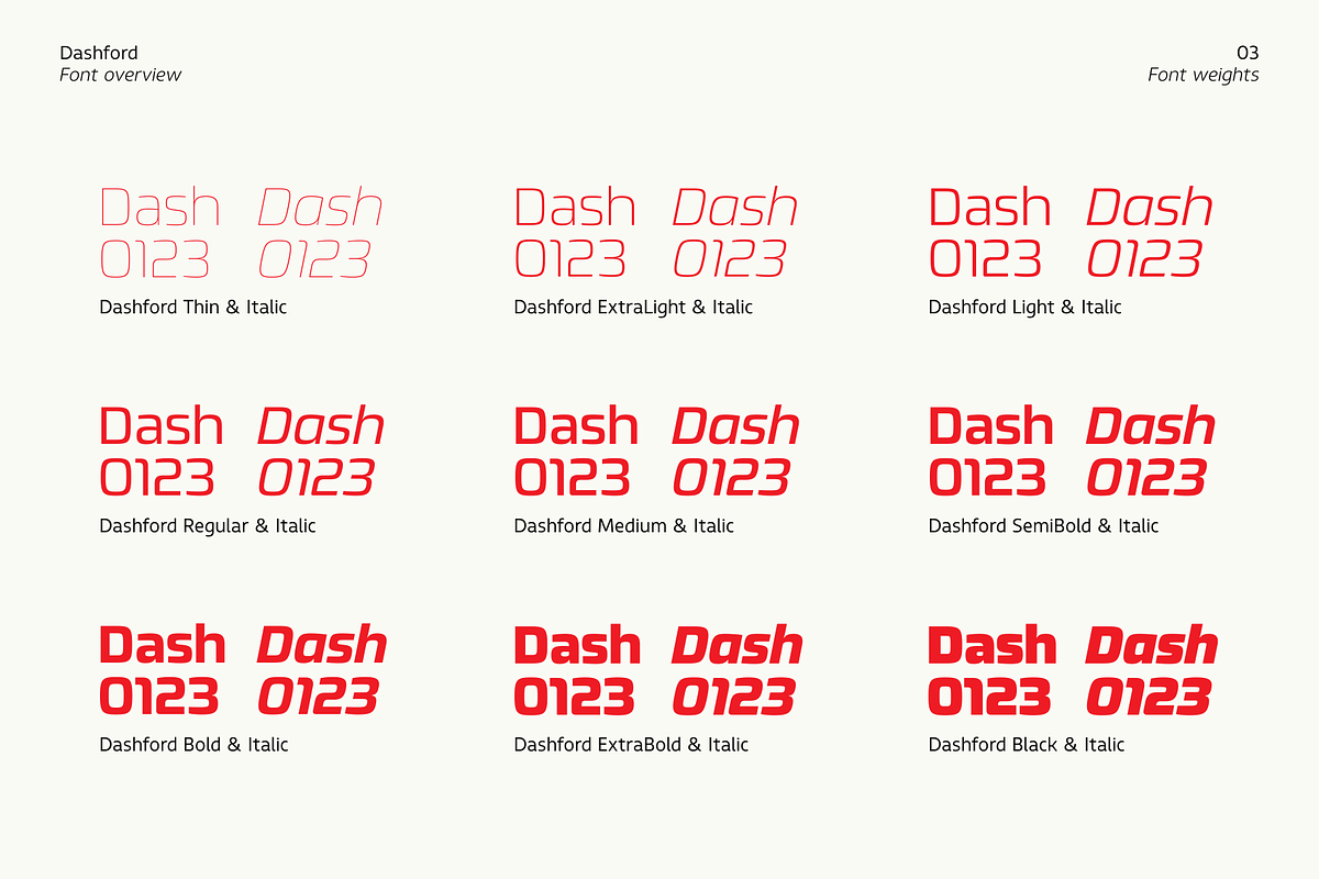 Dashford, a Sans Serif Font by Zafara Studios (Photo 3 of 9)