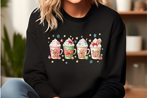 Pink Gingerbread Coffee Christmas PN, an Illustration by DreamCafeArt