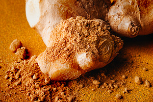 ginger root resting on ground ginger, a Photo by Nito