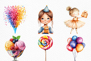 Happy Birthday Pastel Clipart, an Illustration by Craft Nest (Thumbnail 4 of 6)