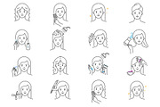 Haircare and treatment icons, an Outline Icon by mayrum (Thumbnail 2 of 2)