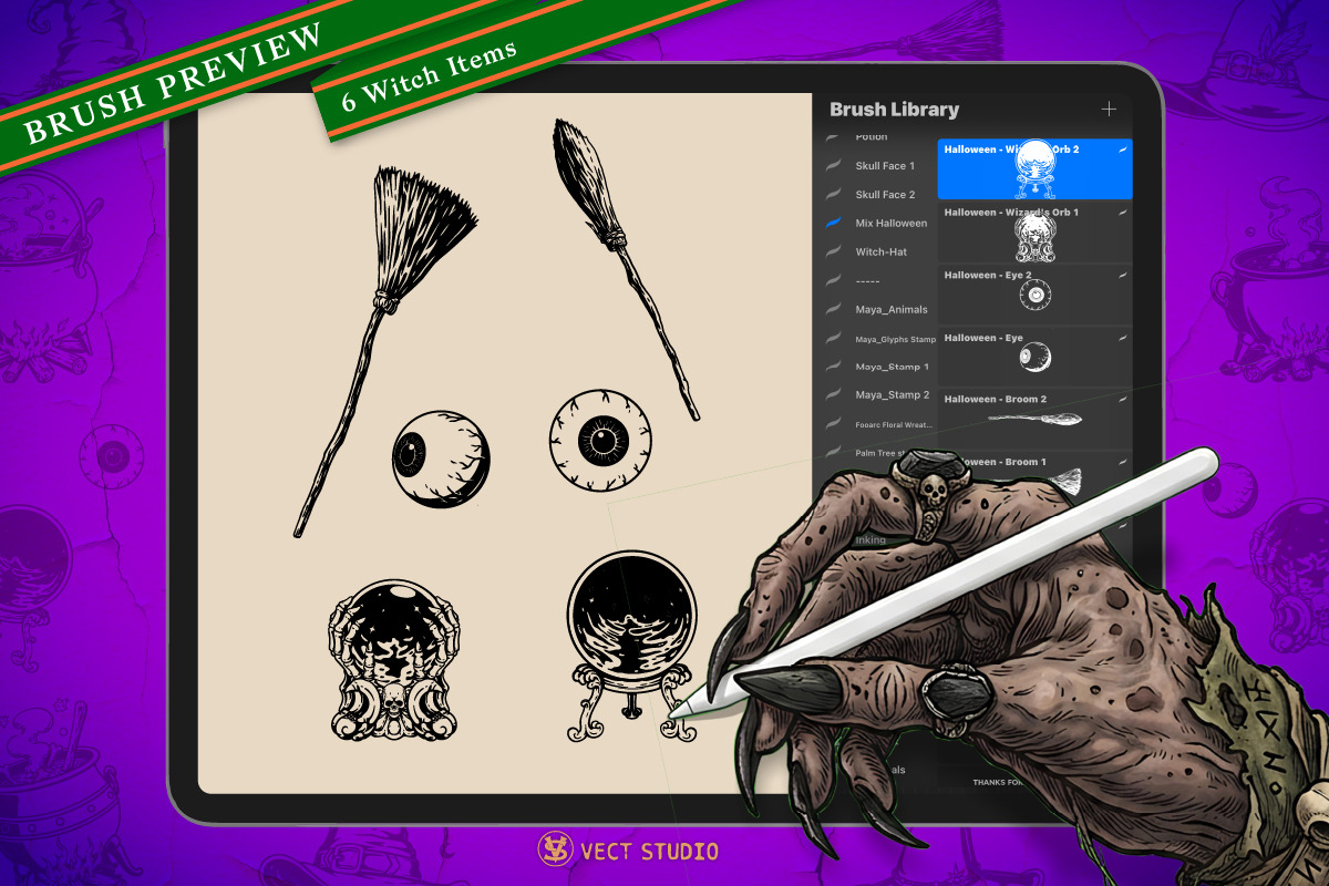 Halloween 209 Stamps Collection, a Brush Add-On by vectstudio (Photo 31 of 39)