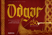 Odgar Blackletter, a Blackletter Font by Glyphstyle (Thumbnail 1 of 3)