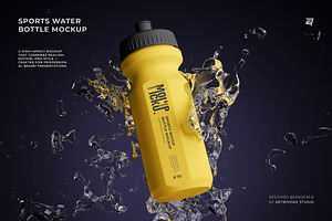 Sports Water Bottle Mockup, a Packaging Mockup by Artnivora.Std