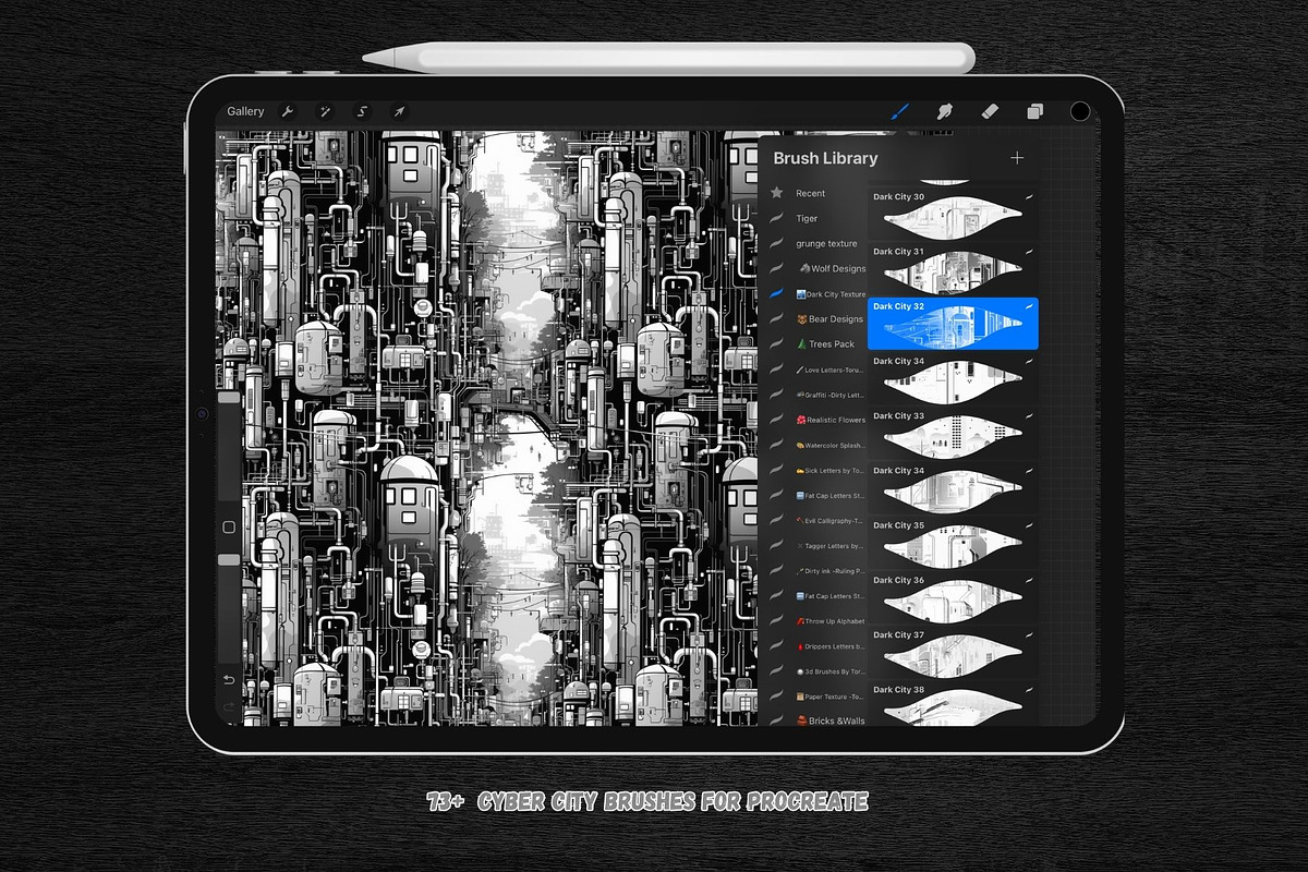 73 Cyber City  Texture Brushes, a Brush Add-On by Torus1 (Photo 5 of 6)