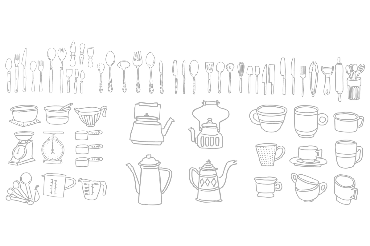 Kitchenware | Vector Line Drawings, an Object Illustration by teenyweenyday (Photo 2 of 3)