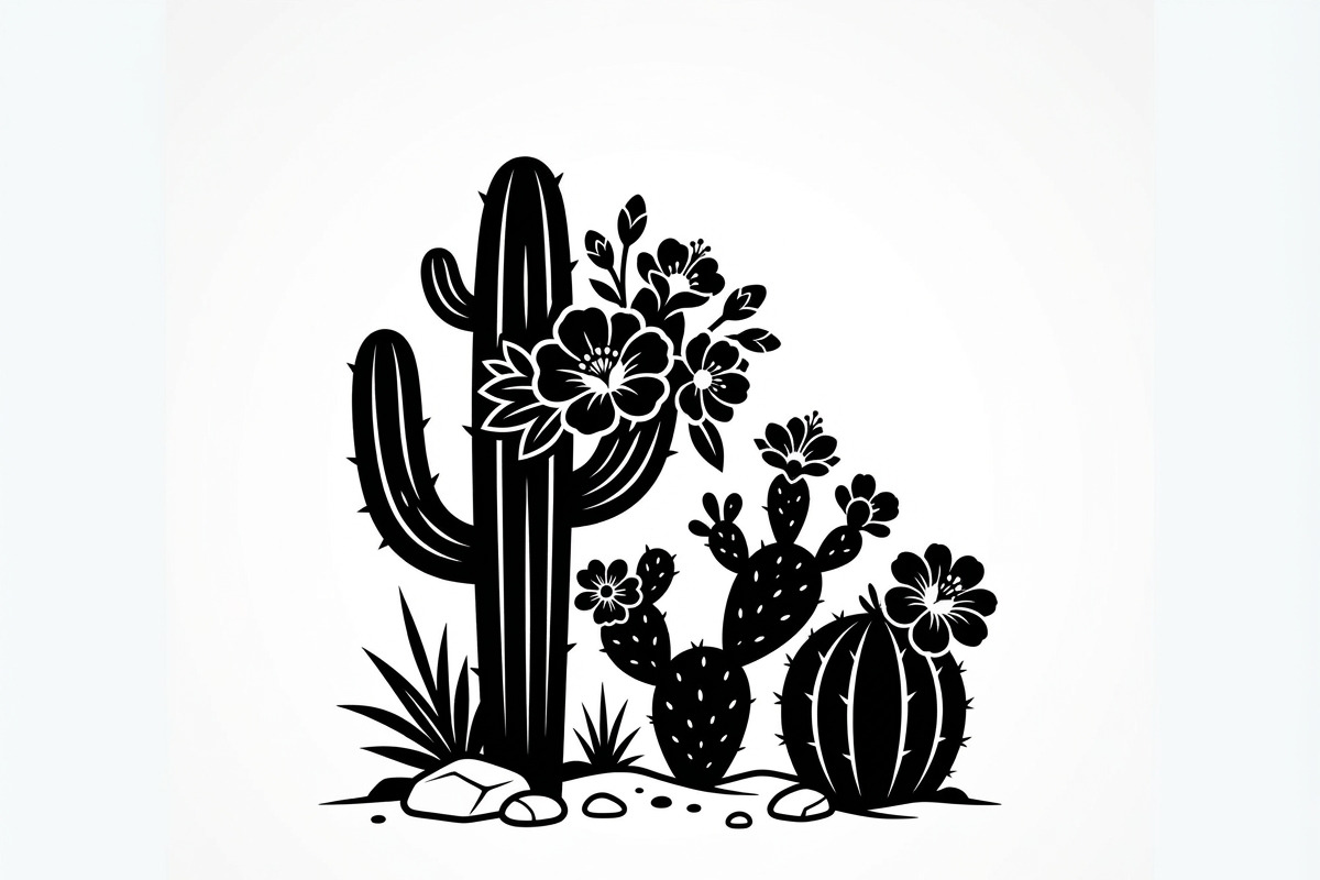 60 Desert Cactus Floral Silhouette, a Seasonal Illustration by Amazin_art (Photo 33 of 35)