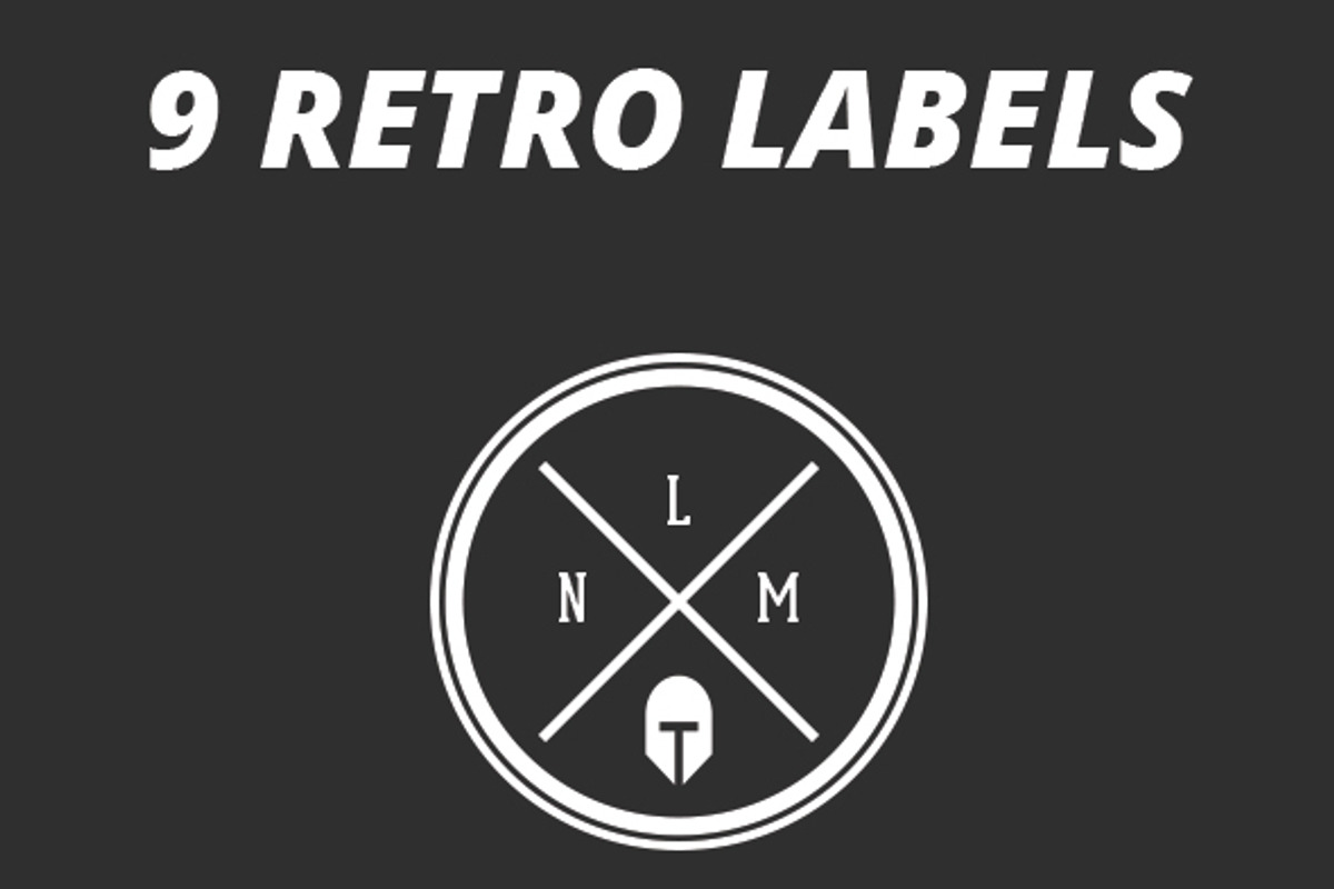 9 Retro Label Logos, a Branding & Logo Template by Xelm