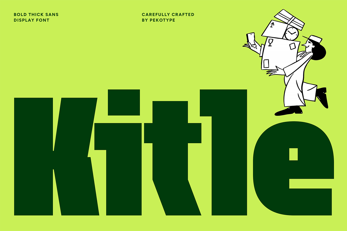 KITLE – Bold Funky Font, a Sans Serif Font by Pekotype (Photo 1 of 15)