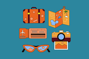 Travel Asset Illustration, an Object Illustration by graphicook