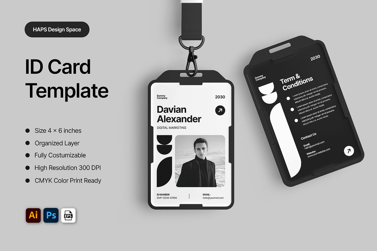 ID Card Template, a Stationery Template by Haps Space