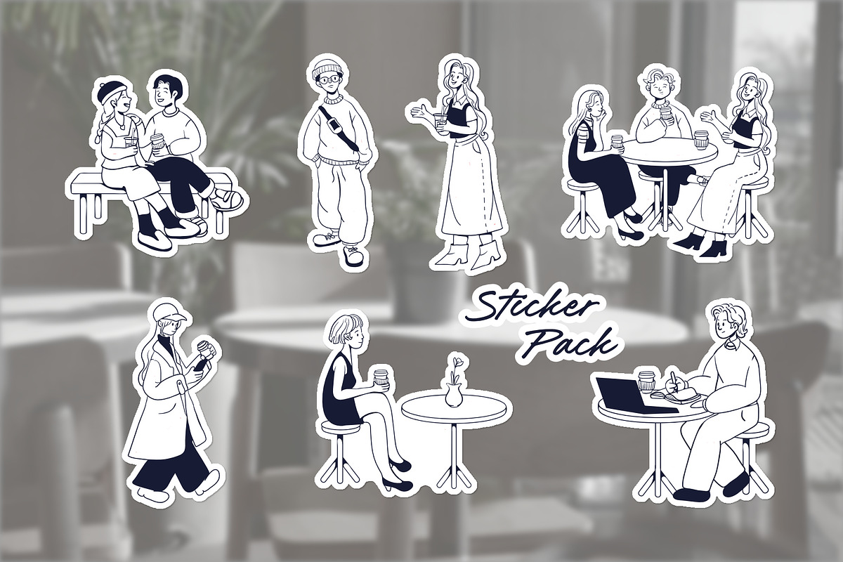 Café People – Hand-Drawn Coffee Shop, a Person Illustration by Invisual Studio (Photo 13 of 14)
