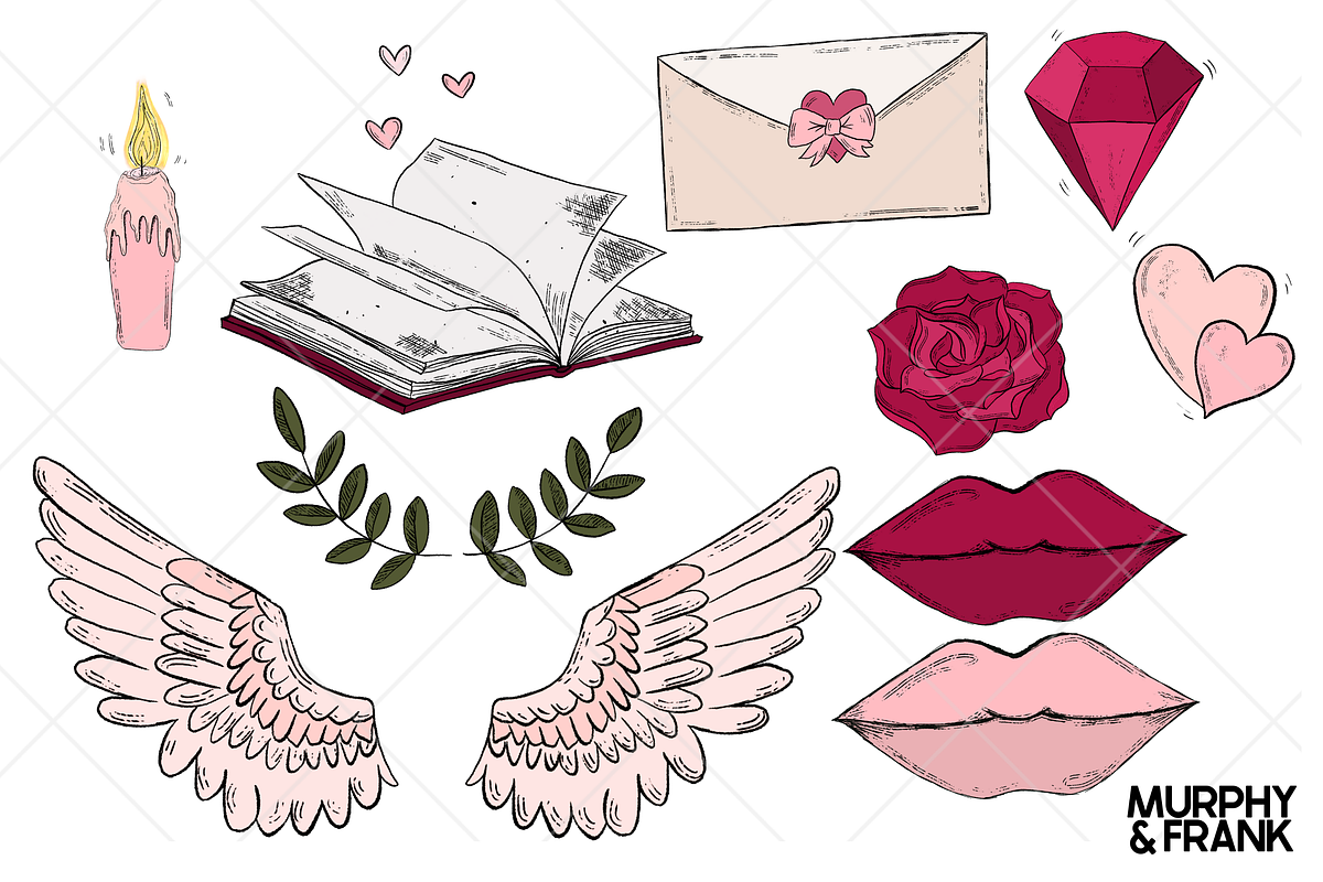 Valentines Day Clipart Bundle, a Graphic by Murphy & Frank (Photo 3 of 7)