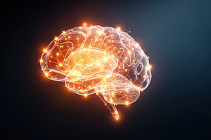 Abstract glowing brain representation, a Health & Medical Photo by AlyaAnd