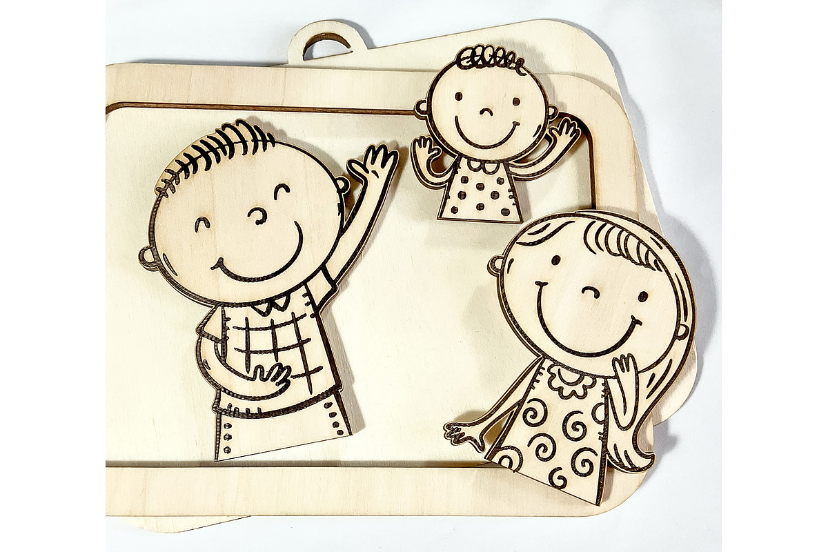 Custom Family Portrait Laser Cut, an Object Graphic by Bubert Art (Photo 8 of 10)
