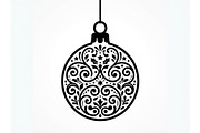 Festive Filigree Bauble Silhouette, an Object Graphic by Creativeshirt (Thumbnail 4 of 5)