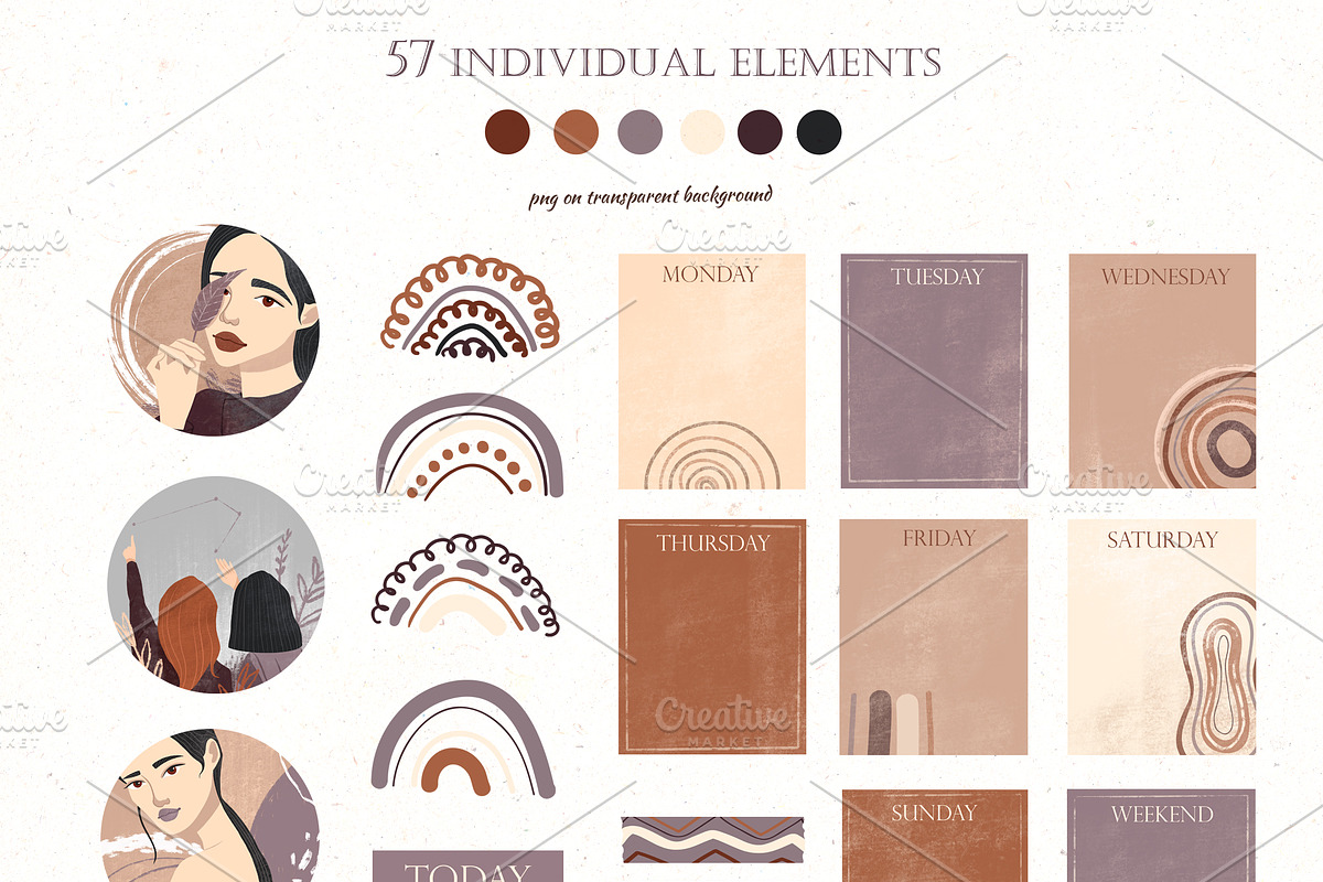 Modern bullet journal, a Stationery Template by Scarlet Heath Art (Photo 7 of 9)