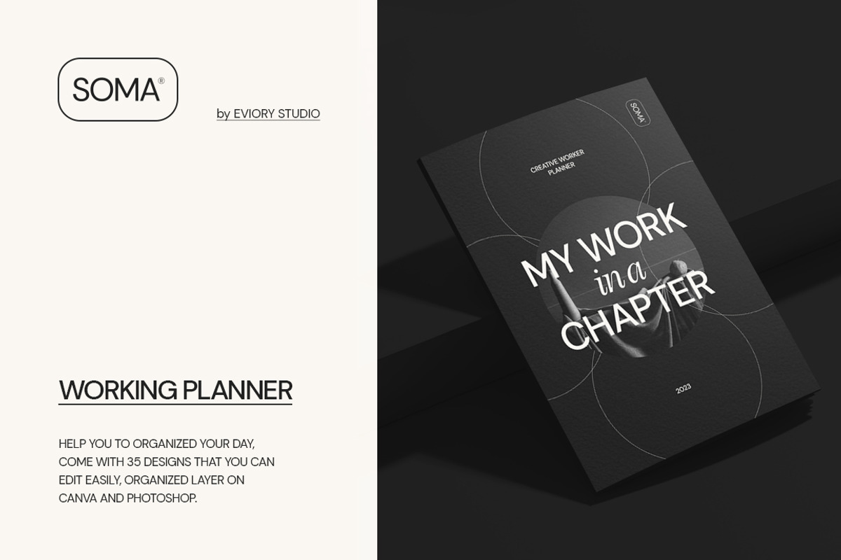 SOMA Creative Planner CANVA PS, a Magazine Template by Eviory (Photo 2 of 10)