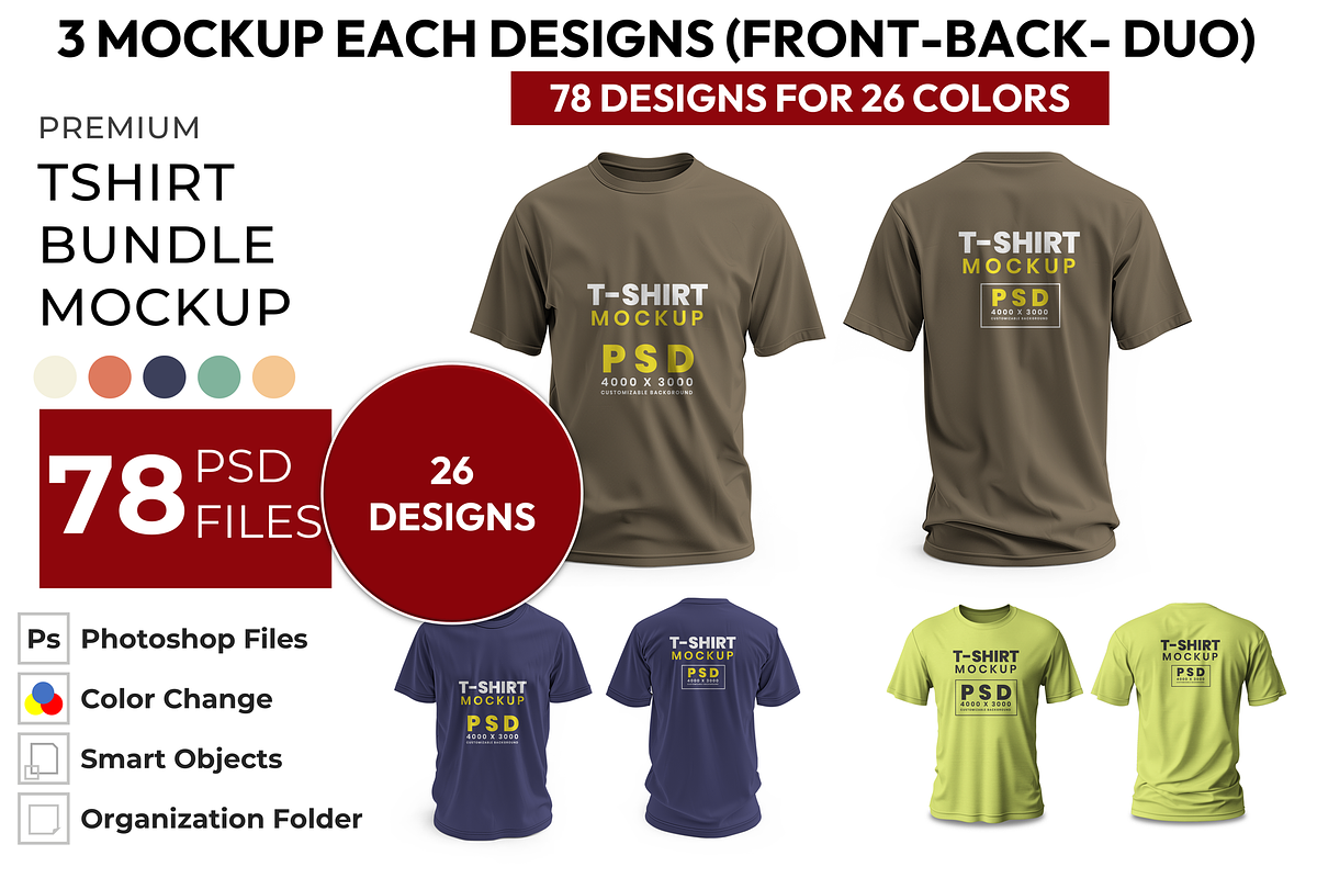 BUNDLE Tshirt Clothing Mockup, an Apparel Mockup by DigitAuras (Photo 1 of 7)