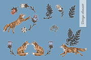 Running foxes. Set seamless pattern., a Pattern Graphic by Kseniakrop (Thumbnail 6 of 6)