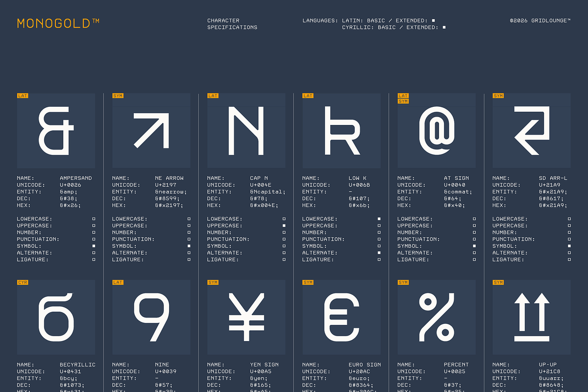 Monogold – Fibonacci Monospace, a Sans Serif Font by Gridlounge (Photo 5 of 13)