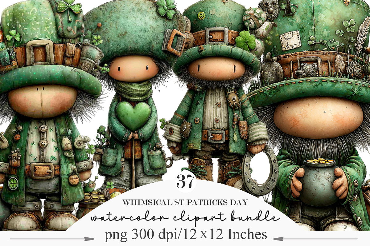 Whimsical St Patricks Day Clipart, an Illustration by Designking (Photo 1 of 5)